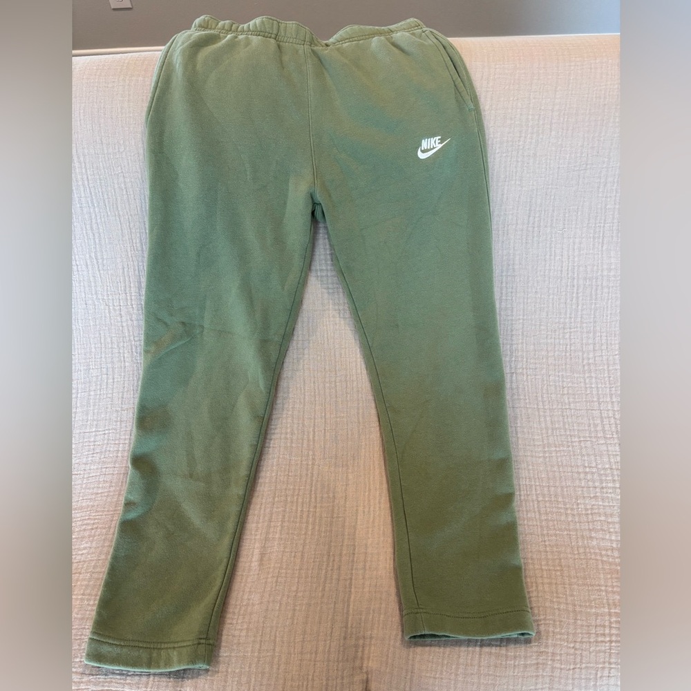 Nike Mens Olive Joggers with White Swoosh Small